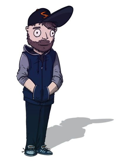 a Cartoon drawing of Simon van Strijp
